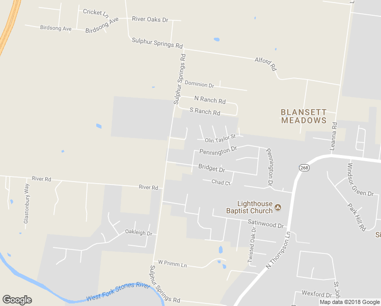 map of restaurants, bars, coffee shops, grocery stores, and more near 3110 Wallace Drive in Murfreesboro