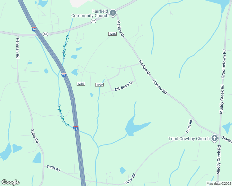 map of restaurants, bars, coffee shops, grocery stores, and more near 2993 Ebb Shore Drive in Archdale