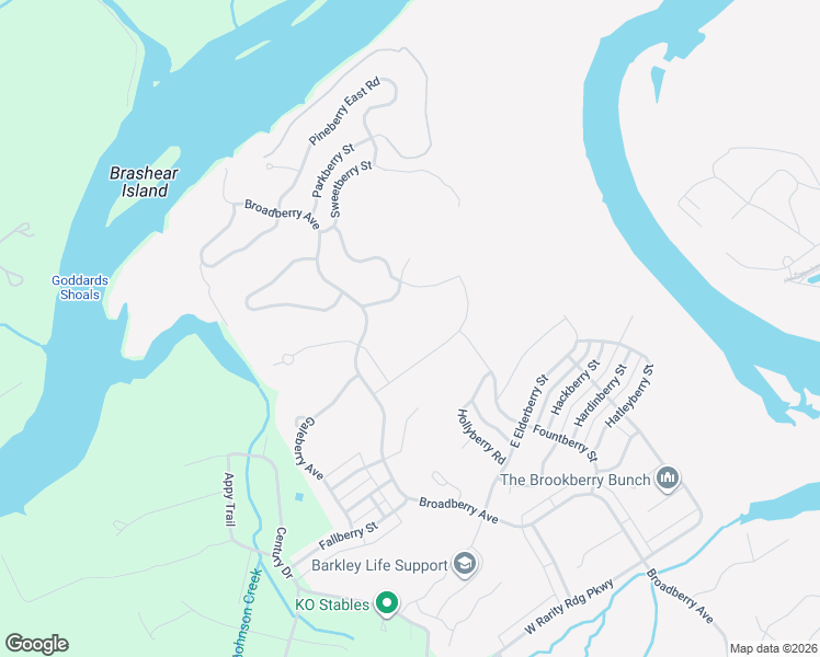 map of restaurants, bars, coffee shops, grocery stores, and more near 105 Cedarberry Street in Oak Ridge