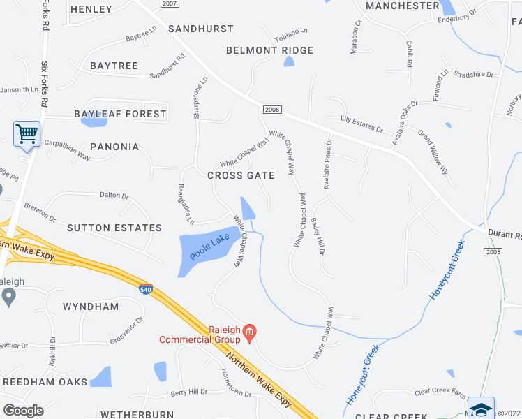 map of restaurants, bars, coffee shops, grocery stores, and more near 4605 Hidden Harbor Lane in Raleigh