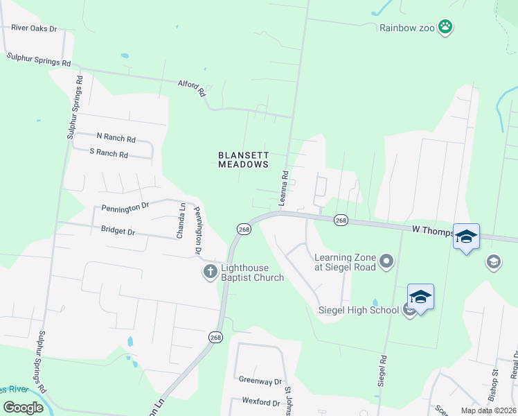 map of restaurants, bars, coffee shops, grocery stores, and more near 823 Tennessee 268 in Murfreesboro