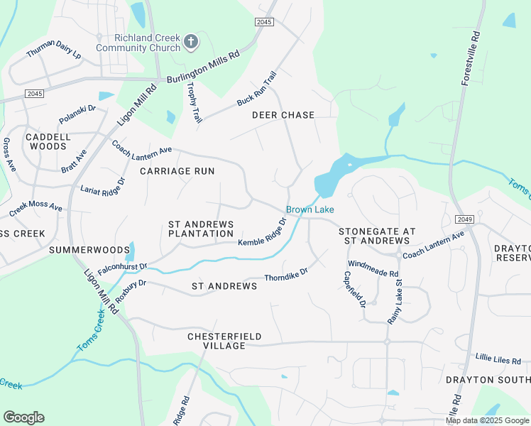 map of restaurants, bars, coffee shops, grocery stores, and more near 3612 Coach Lantern Avenue in Wake Forest