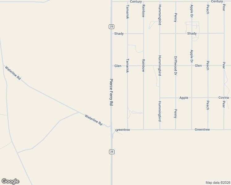 map of restaurants, bars, coffee shops, grocery stores, and more near 27130 Pierce Ferry Road in Meadview