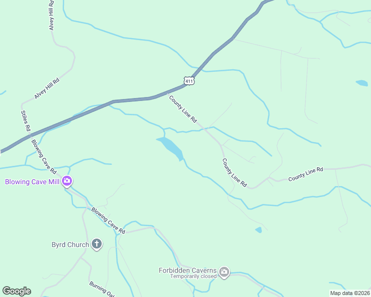 map of restaurants, bars, coffee shops, grocery stores, and more near 162 County Line Road in Dandridge