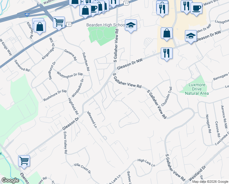 map of restaurants, bars, coffee shops, grocery stores, and more near 458 Berlin Drive in Knoxville