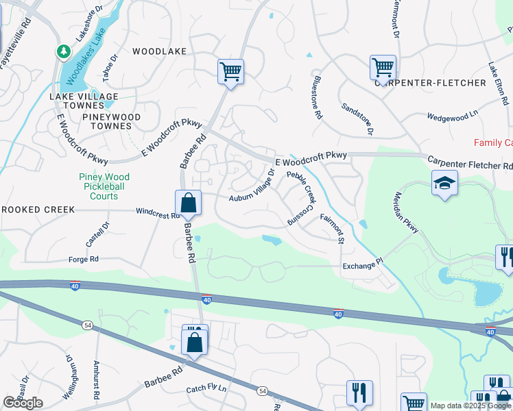 map of restaurants, bars, coffee shops, grocery stores, and more near 111 Whitney Lane in Durham