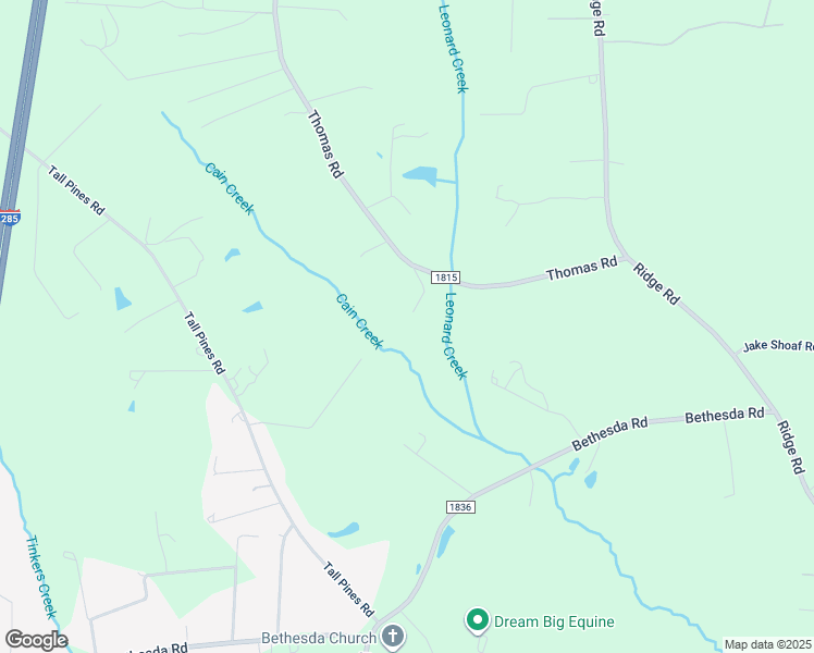 map of restaurants, bars, coffee shops, grocery stores, and more near 2142 Thomas Road in Lexington