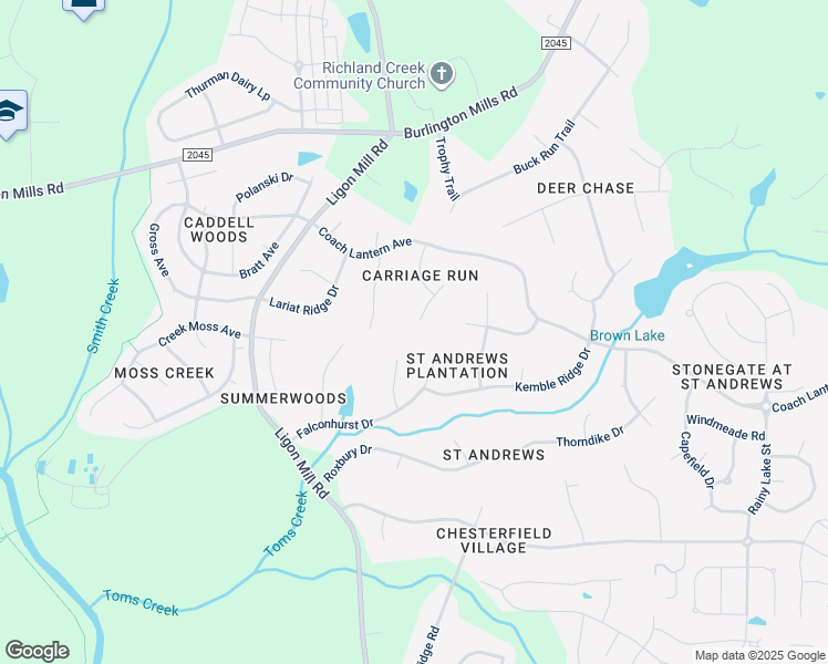 map of restaurants, bars, coffee shops, grocery stores, and more near 8501 Cottontail Court in Wake Forest