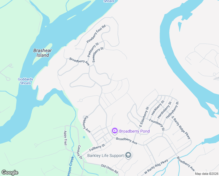 map of restaurants, bars, coffee shops, grocery stores, and more near 105 Cedarberry Street in Oak Ridge