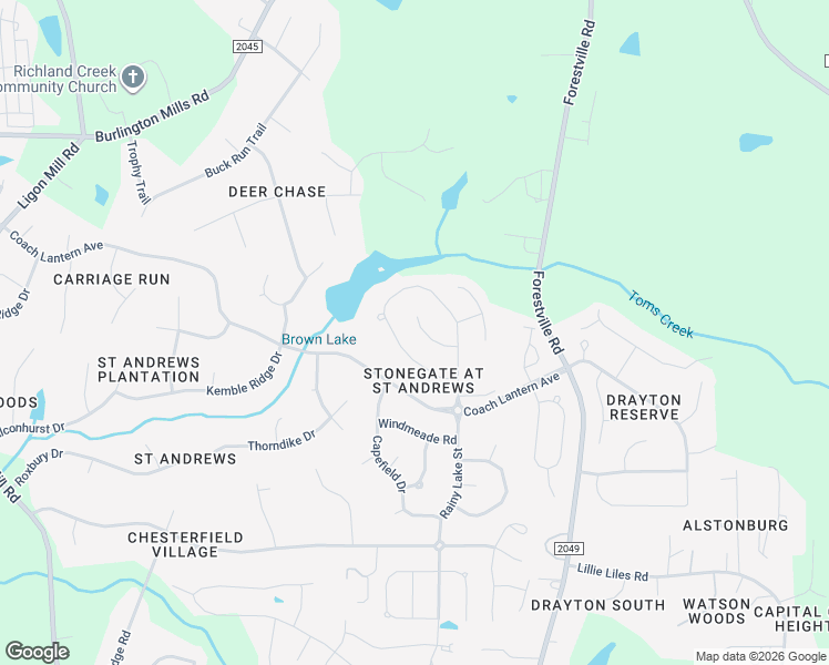map of restaurants, bars, coffee shops, grocery stores, and more near 3712 Amberwine Lane in Wake Forest