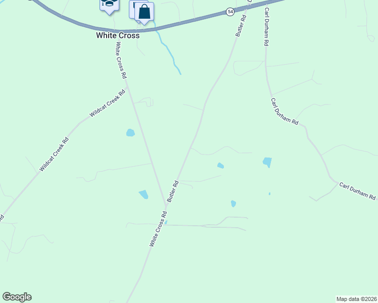 map of restaurants, bars, coffee shops, grocery stores, and more near 2615 Butler Road in Chapel Hill