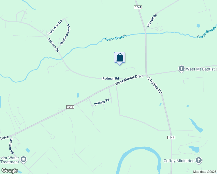 map of restaurants, bars, coffee shops, grocery stores, and more near West Mount Drive in Rocky Mount