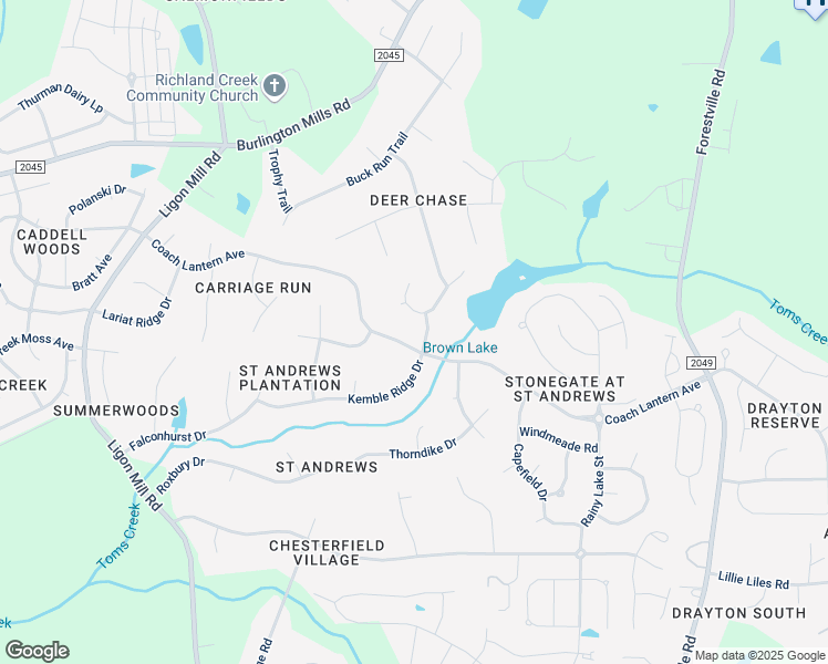 map of restaurants, bars, coffee shops, grocery stores, and more near 3605 Kemble Ridge Drive in Wake Forest