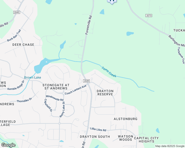 map of restaurants, bars, coffee shops, grocery stores, and more near 1404 Beaver Tan Court in Wake Forest