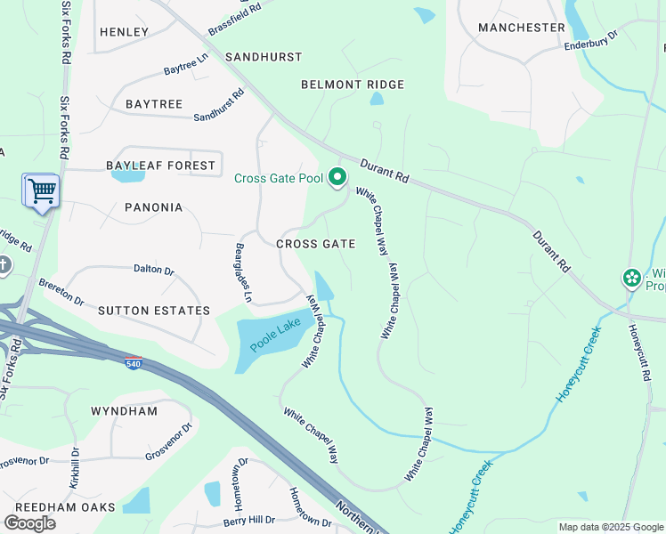 map of restaurants, bars, coffee shops, grocery stores, and more near 4621 Hidden Harbor Lane in Raleigh
