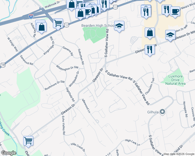 map of restaurants, bars, coffee shops, grocery stores, and more near 431 Berlin Drive in Knoxville