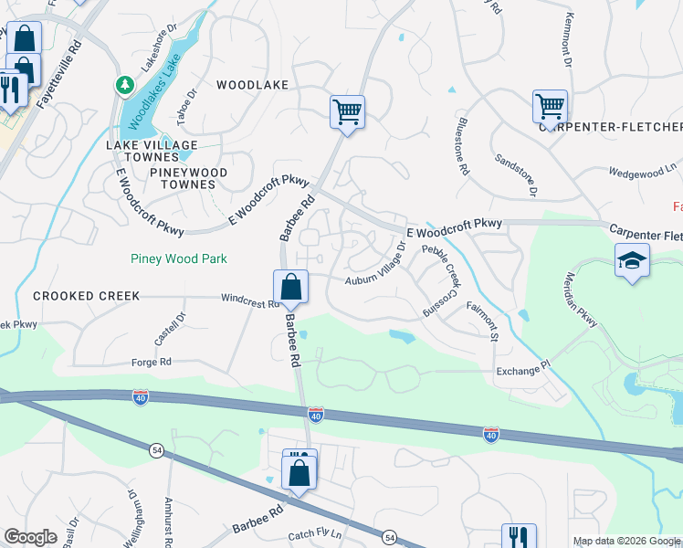map of restaurants, bars, coffee shops, grocery stores, and more near 6 Shields Court in Durham