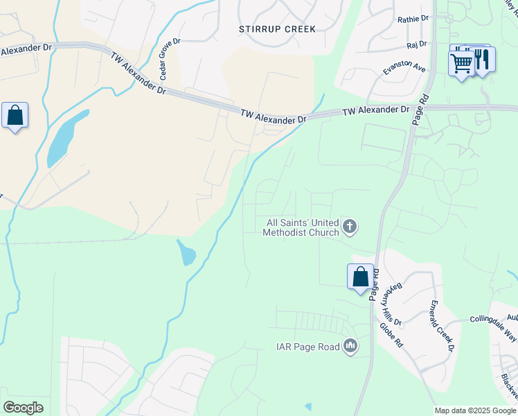 map of restaurants, bars, coffee shops, grocery stores, and more near 206 Brier Summit Place in Durham