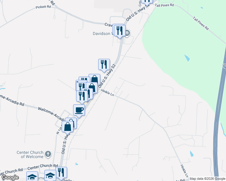 map of restaurants, bars, coffee shops, grocery stores, and more near 175 Hinkle Lane in Lexington
