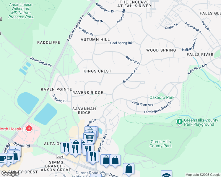 map of restaurants, bars, coffee shops, grocery stores, and more near 10409 Summerton Drive in Raleigh
