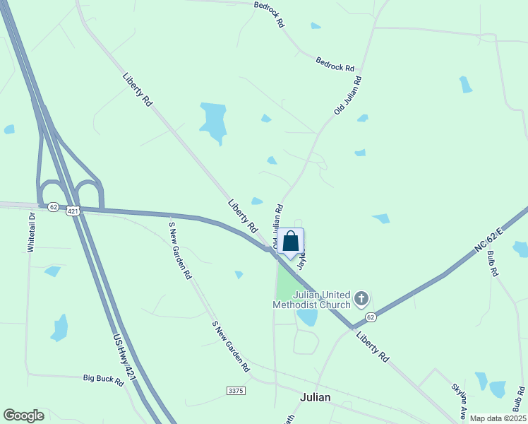 map of restaurants, bars, coffee shops, grocery stores, and more near 6441 Liberty Road in Julian