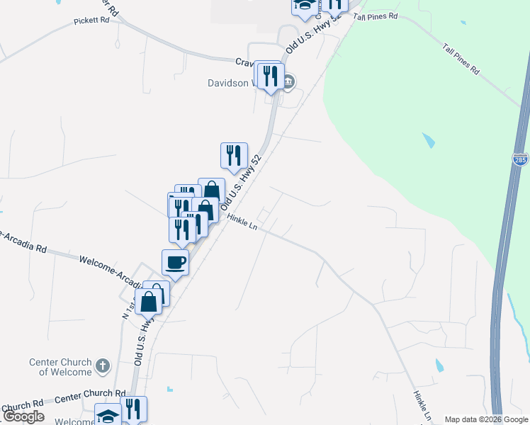 map of restaurants, bars, coffee shops, grocery stores, and more near 503 Placid Park in Lexington