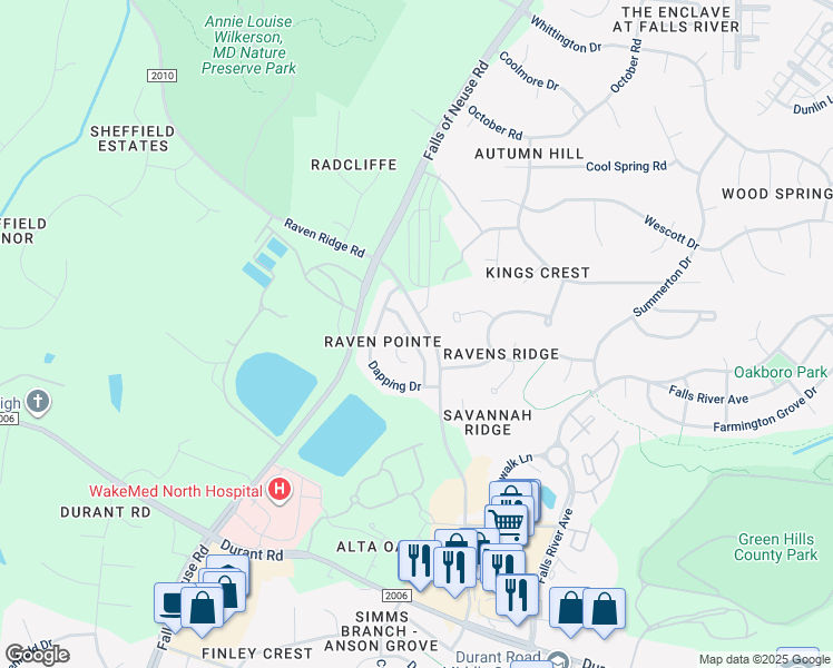 map of restaurants, bars, coffee shops, grocery stores, and more near 11182 Slider Drive in Raleigh