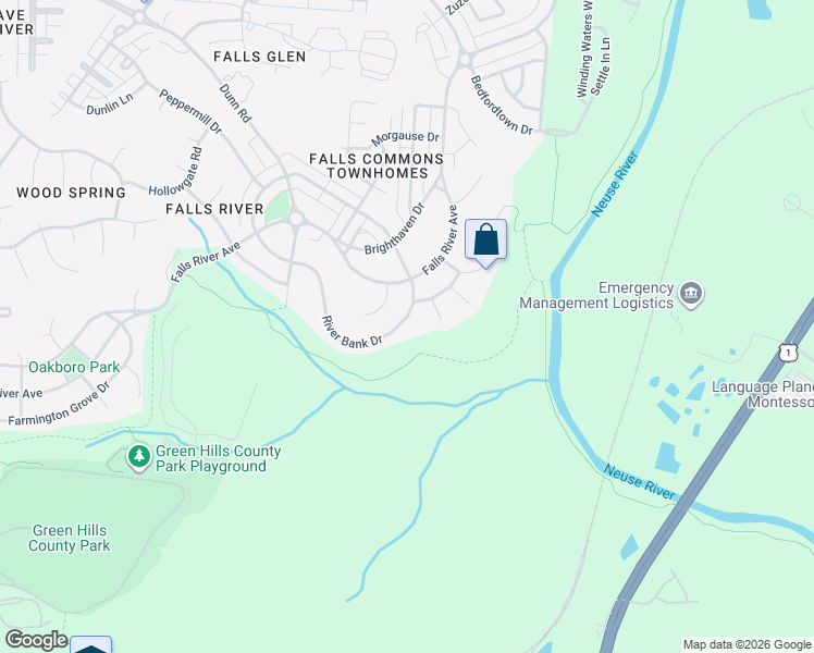 map of restaurants, bars, coffee shops, grocery stores, and more near 10029 River Bank Drive in Raleigh