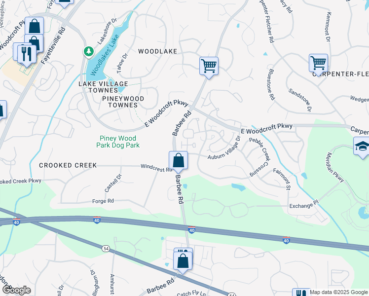 map of restaurants, bars, coffee shops, grocery stores, and more near 1131 Vermillion Dr in Durham