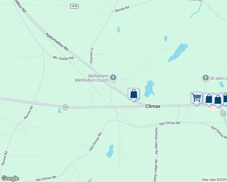 map of restaurants, bars, coffee shops, grocery stores, and more near 7201 Mason Road in Climax