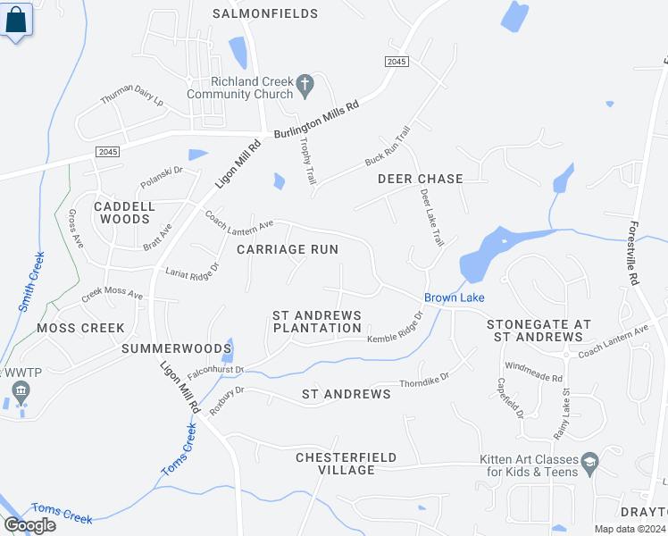 map of restaurants, bars, coffee shops, grocery stores, and more near 8613 Barrett Hall Lane in Wake Forest