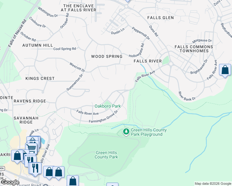 map of restaurants, bars, coffee shops, grocery stores, and more near 1826 Oakboro Drive in Raleigh