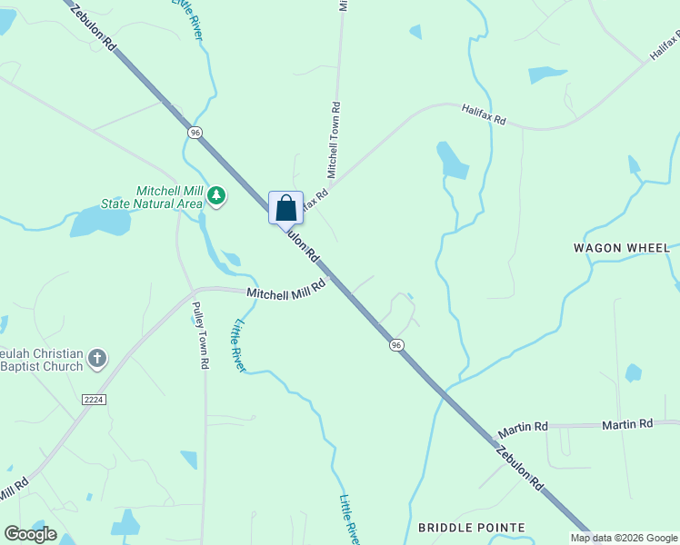 map of restaurants, bars, coffee shops, grocery stores, and more near 4948 Zebulon Road in Zebulon