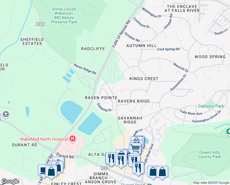 map of restaurants, bars, coffee shops, grocery stores, and more near 11182 Slider Drive in Raleigh