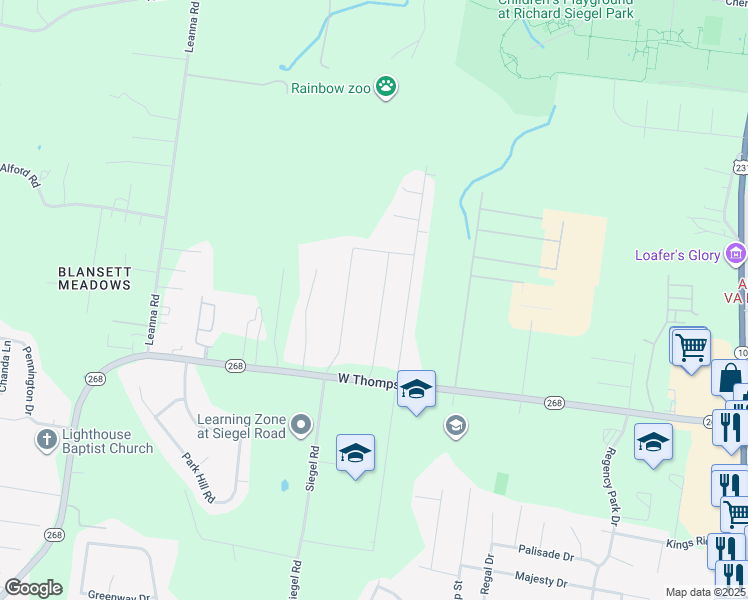map of restaurants, bars, coffee shops, grocery stores, and more near 3515 Magruder Drive in Murfreesboro