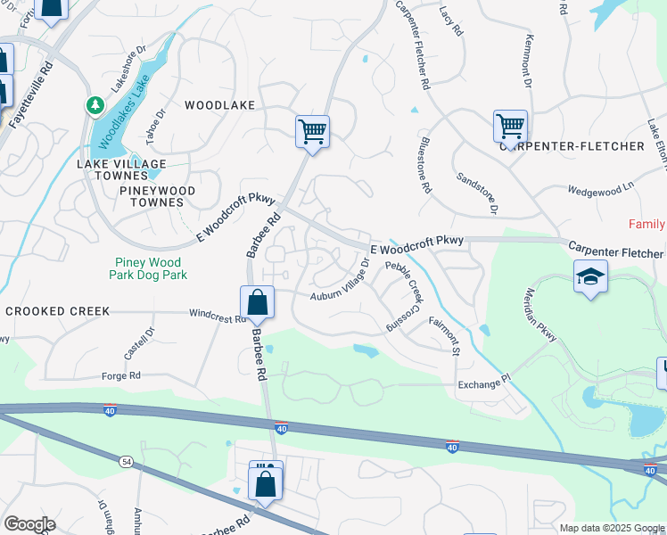 map of restaurants, bars, coffee shops, grocery stores, and more near 221 Basset Hall Drive in Durham