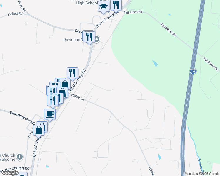 map of restaurants, bars, coffee shops, grocery stores, and more near 276 Heritage Manor Circle in Lexington