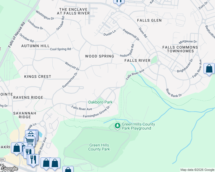 map of restaurants, bars, coffee shops, grocery stores, and more near 1901 Oakboro Drive in Raleigh