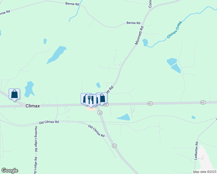 map of restaurants, bars, coffee shops, grocery stores, and more near 6774Z Monnett Road in Climax