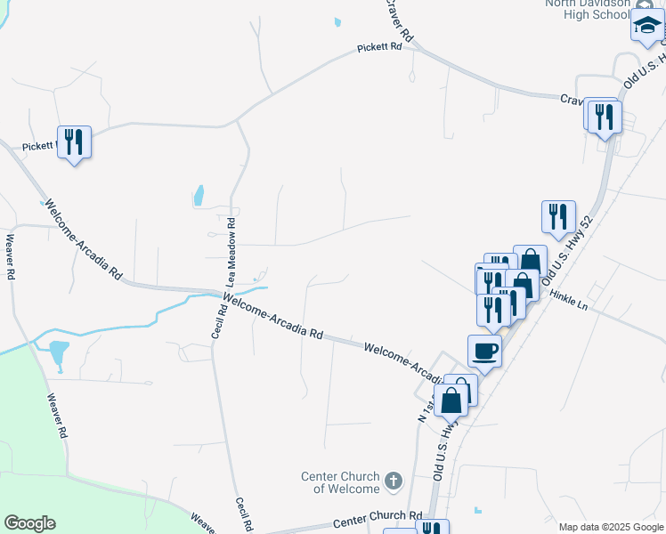 map of restaurants, bars, coffee shops, grocery stores, and more near 215 Middle Creek Court in Lexington