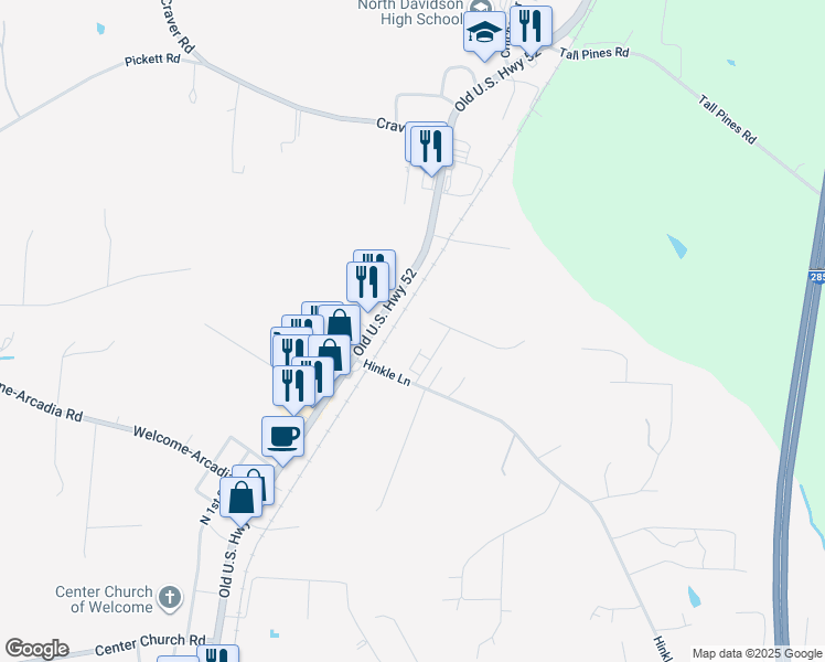 map of restaurants, bars, coffee shops, grocery stores, and more near 114 Heritage Manor Circle in Lexington