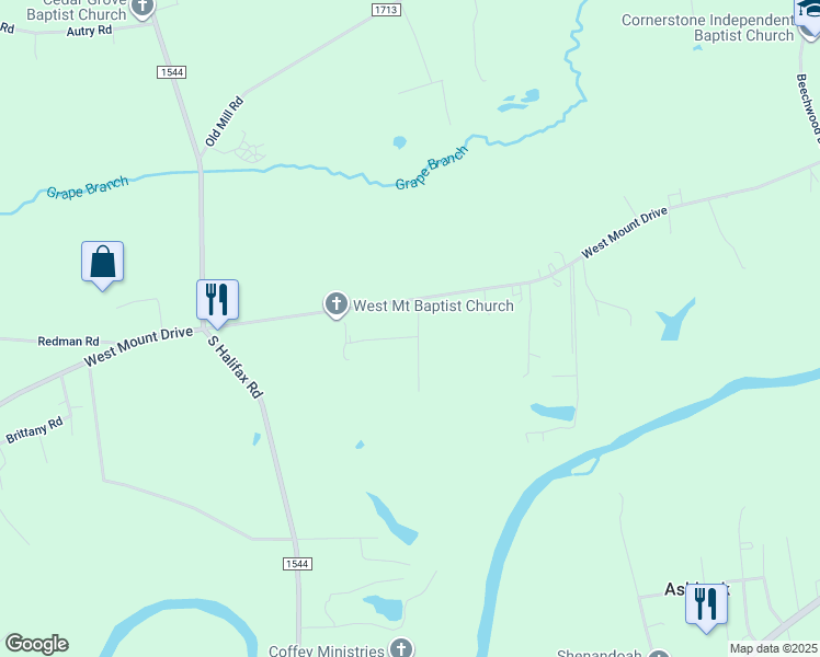 map of restaurants, bars, coffee shops, grocery stores, and more near 3358 Cornell Drive in Rocky Mount