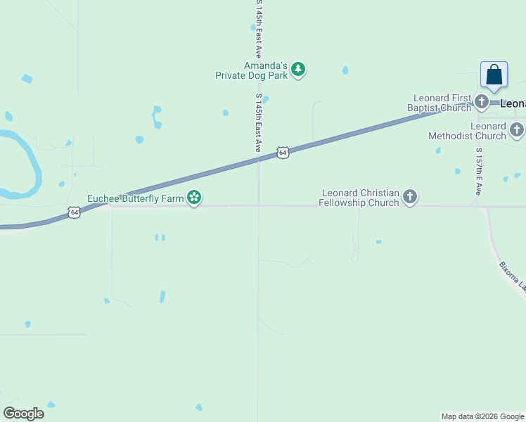 map of restaurants, bars, coffee shops, grocery stores, and more near 14509 East 171st Street South in Bixby