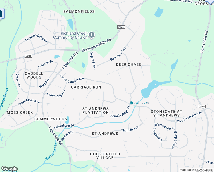 map of restaurants, bars, coffee shops, grocery stores, and more near 3436 Coach Lantern Avenue in Wake Forest