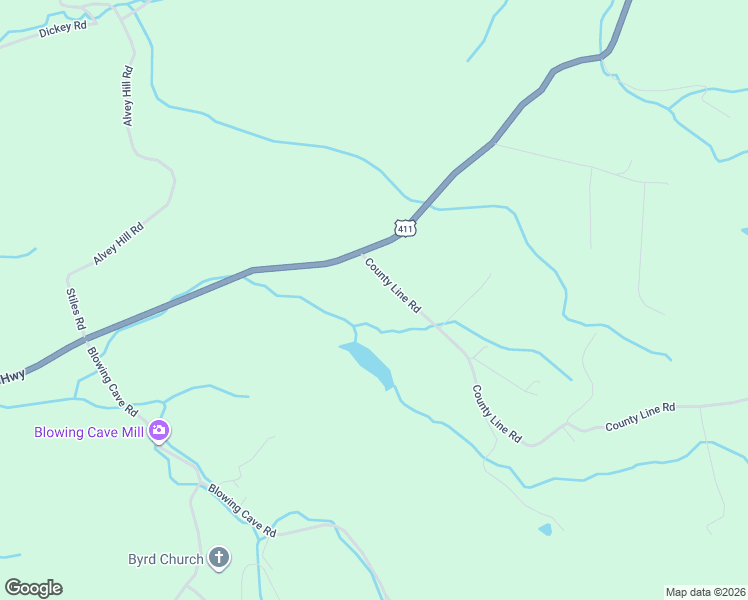 map of restaurants, bars, coffee shops, grocery stores, and more near 132 County Line Road in Dandridge