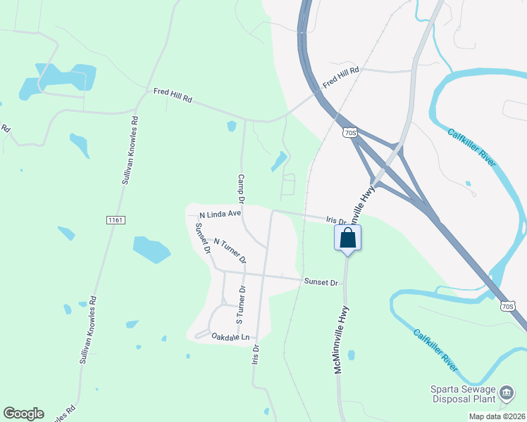 map of restaurants, bars, coffee shops, grocery stores, and more near 380-414 Iris Dr in Sparta