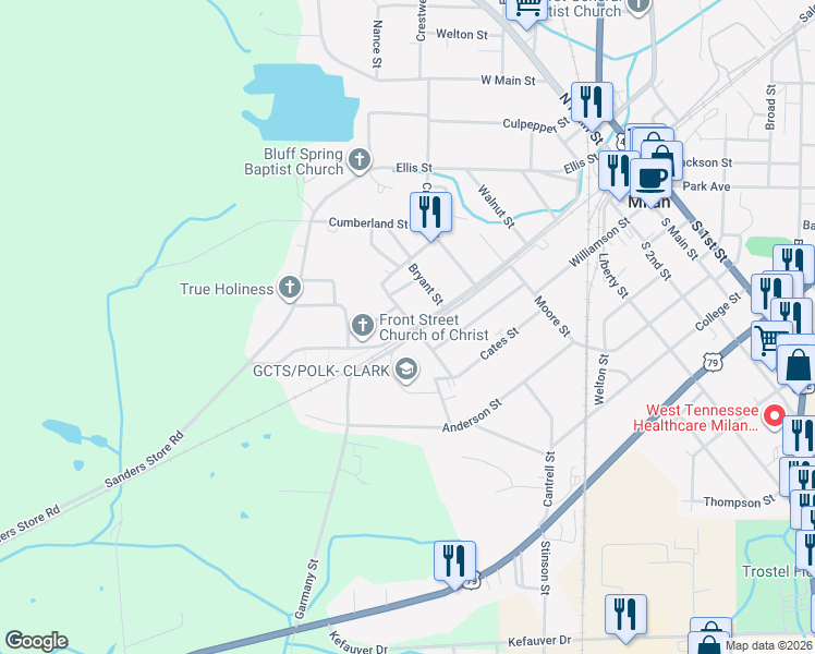 map of restaurants, bars, coffee shops, grocery stores, and more near 4040 West Front Street in Milan
