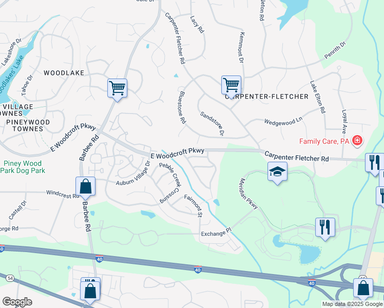 map of restaurants, bars, coffee shops, grocery stores, and more near 1017 Red Hat Lane in Durham