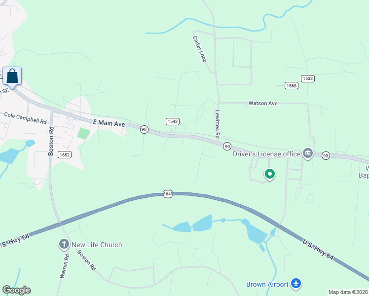 map of restaurants, bars, coffee shops, grocery stores, and more near 1676 North Carolina 90 in Township of Taylorsville