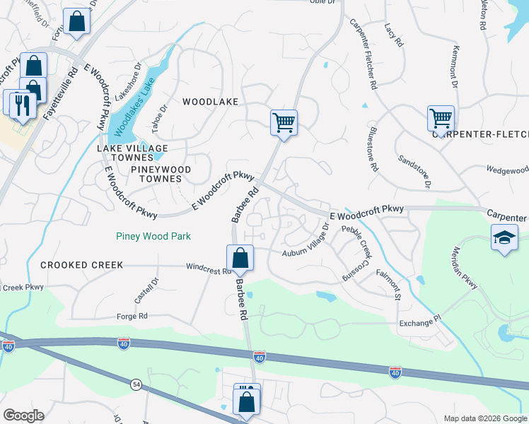 map of restaurants, bars, coffee shops, grocery stores, and more near 908 Cinnamon Drive in Durham